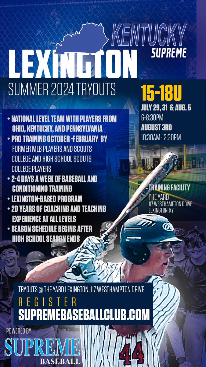 Supreme Baseball Club (@sbcnation) on Twitter photo Kentucky National Scout Team tryouts @SupremeBaseClub we will compete as Supreme Baseball Club next year Over 130 committed players in the past decade and over 1,000,000.00 💴 combined athletic/academic scholarship awarded <a href="/KentuckySuBase/">Kentucky Supreme Baseball</a> supremebaseballclub.com/2023-tryouts/ Kentucky National Scout Team tryouts @SupremeBaseClub we will compete as Supreme Baseball Club next year Over 130 committed players in the past decade and over 1,000,000.00 💴 combined athletic/academic scholarship awarded <a href="/KentuckySuBase/">Kentucky Supreme Baseball</a> supremebaseballclub.com/2023-tryouts/