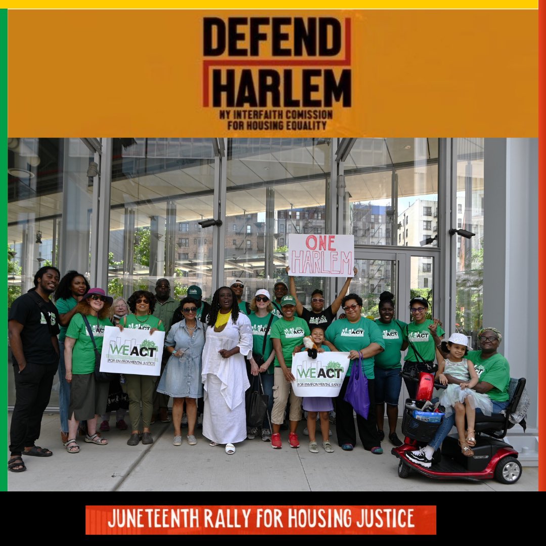 Peggy Shepard spoke at the #Juneteenth #HousingJustice for #Harlem rally hosted by New York State @senatorccleare and other community leaders earlier today, calling for #AffordableHousing &amp; to #DefendHarlem from #Gentrification. Thanks to all our members who stood with us!