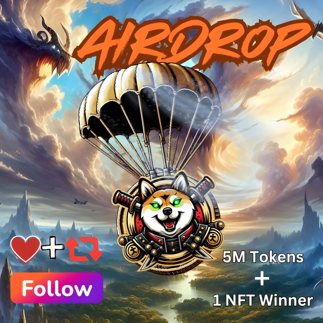 🌟AIRDROP ALERT! 🎁 
45M $SOSS tokens + 9 Animated NFTs remain up for grabs— 5M Shiba Slayer tokens #Airdrop between all participants and 1 lucky NFT winner per post! 🎉 
Join the hunt: 24hrs
•Leave your $SOL address👇
•Show some love with 💟 &amp; 🔁
•MUST Follow! 🔔