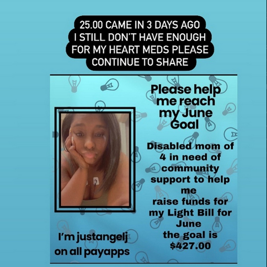 KSHernandez2's tweet photo. @mymutualmermaid @Tinu Hi Tinu! Just in time! TY.
JustAngelJ can't afford her heart meds or light bill this month. Please help a sista poet survive while battle chronic illness. Her handle is JustAngelJ on all pay apps. https://t.co/NoYRpv6bOH