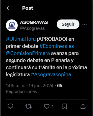 🔴OJO: Acaba de ser aprobada la creación de "Ecominerales" en primer debate de la Comisión Primera de la Cámara, la nueva PDVSA colombiana con la que buscan manejar todo el sector minero del país. Curiosamente durante todo el día estuvo muy interesado en la aprobación de esto