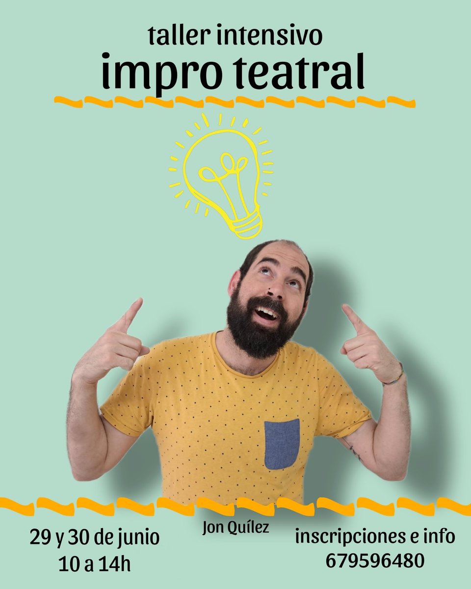 jon_quilez's tweet photo. Te apetece probar la impro!?!? Te ofrezco una forma lúdica de conocerla y de utilizar sus herramientas para divertirte, perder la vergüenza y conocer gente!!!

En Zaragoza!!! https://t.co/kkYdG7LB3Q