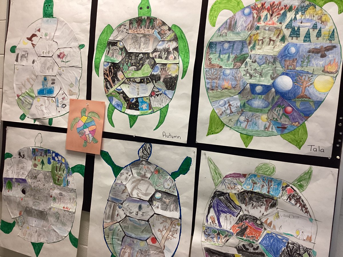 Marys_LDSB's tweet photo. Amazing final pieces after a year of learning the Thirteen Moons on Turtles Back in the grade 5-8 class https://t.co/03IbTAakbr
