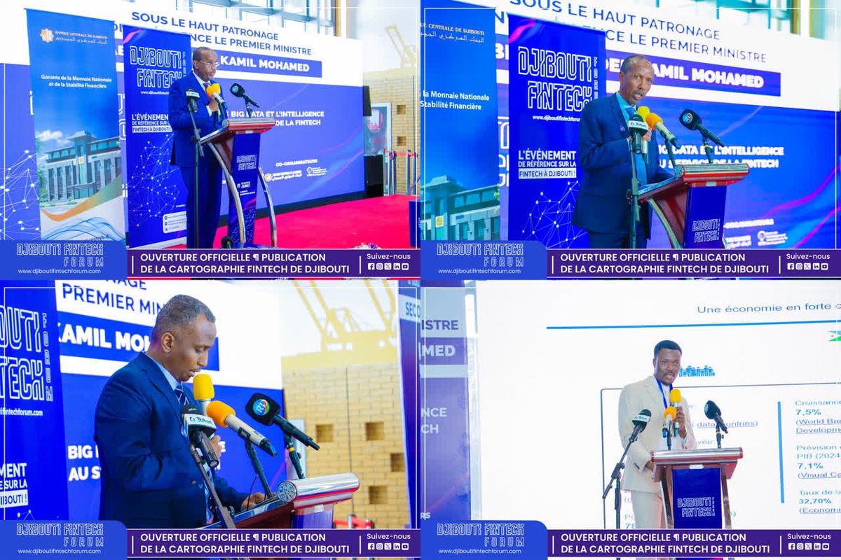 Dj_FintechForum's tweet photo. 🌟 Cérémonie d'Ouverture de la 2ème édition du Djibouti Fintech Forum !

📸 Revivez les moments forts de la cérémonie ci-dessous et restez connectés pour les prochaines sessions passionnantes !

➕d'infos 🌐 https://t.co/XDVHDcKCLI

#Djibouti #DFF2024 #Fintech https://t.co/5uecG9pAiK