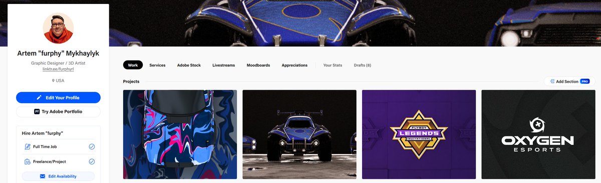 Added a few recent projects to my portfolio, including 2 broadcast packages (<a href="/OXG_RL/">OXG Rocket League</a> &amp; <a href="/doncharlieee/">DONCHARLIEEE</a>) + my 2 <a href="/RLEsports/">Rocket League Esports</a> major decal sets.

Let me know what you think :p

I am also still looking for work, so if you see something ya like, hit me up!

🔗behance.net/furphy