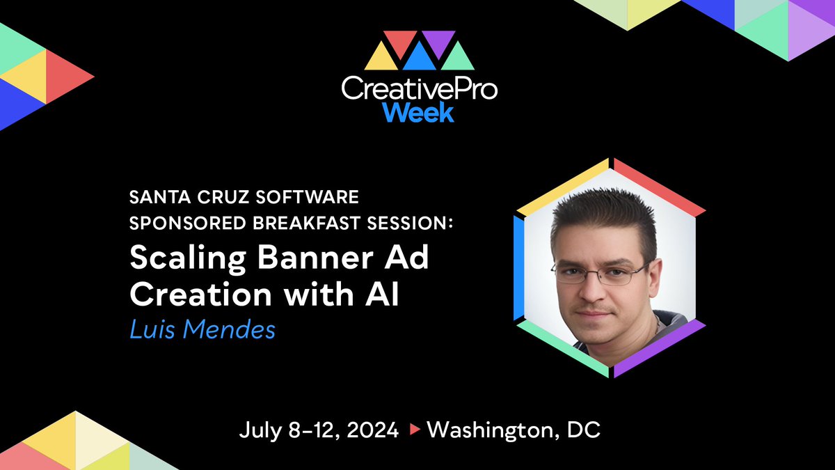 CreativePro Week (@creativeproweek) on Twitter photo Don't miss <a href="/santacruzsw/">Santa Cruz Software</a>'s breakfast session, "Scaling Banner Ad Creation with AI" at #CreativeProWeek on Thursday, July 11 to see how you can transform your ad creation workflow with BannersUI.
Learn more and register now at CreativeProWeek.com. Don't miss <a href="/santacruzsw/">Santa Cruz Software</a>'s breakfast session, "Scaling Banner Ad Creation with AI" at #CreativeProWeek on Thursday, July 11 to see how you can transform your ad creation workflow with BannersUI.
Learn more and register now at CreativeProWeek.com.
