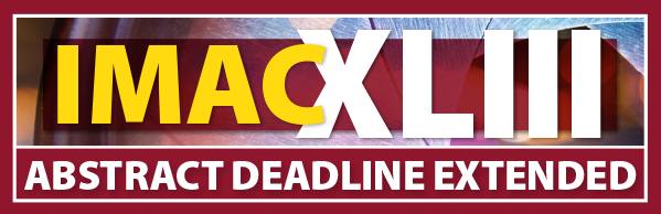 The abstract deadline for IMAC-XLIII has been extended to June 26. Please submit your abstracts now and be a part of IMAC! More information can be found at sem.org/imac
February 10-13, 2025, at the Rosen Plaza Hotel in Orlando, Florida 
#ExperimentalMechanics #IMAC
