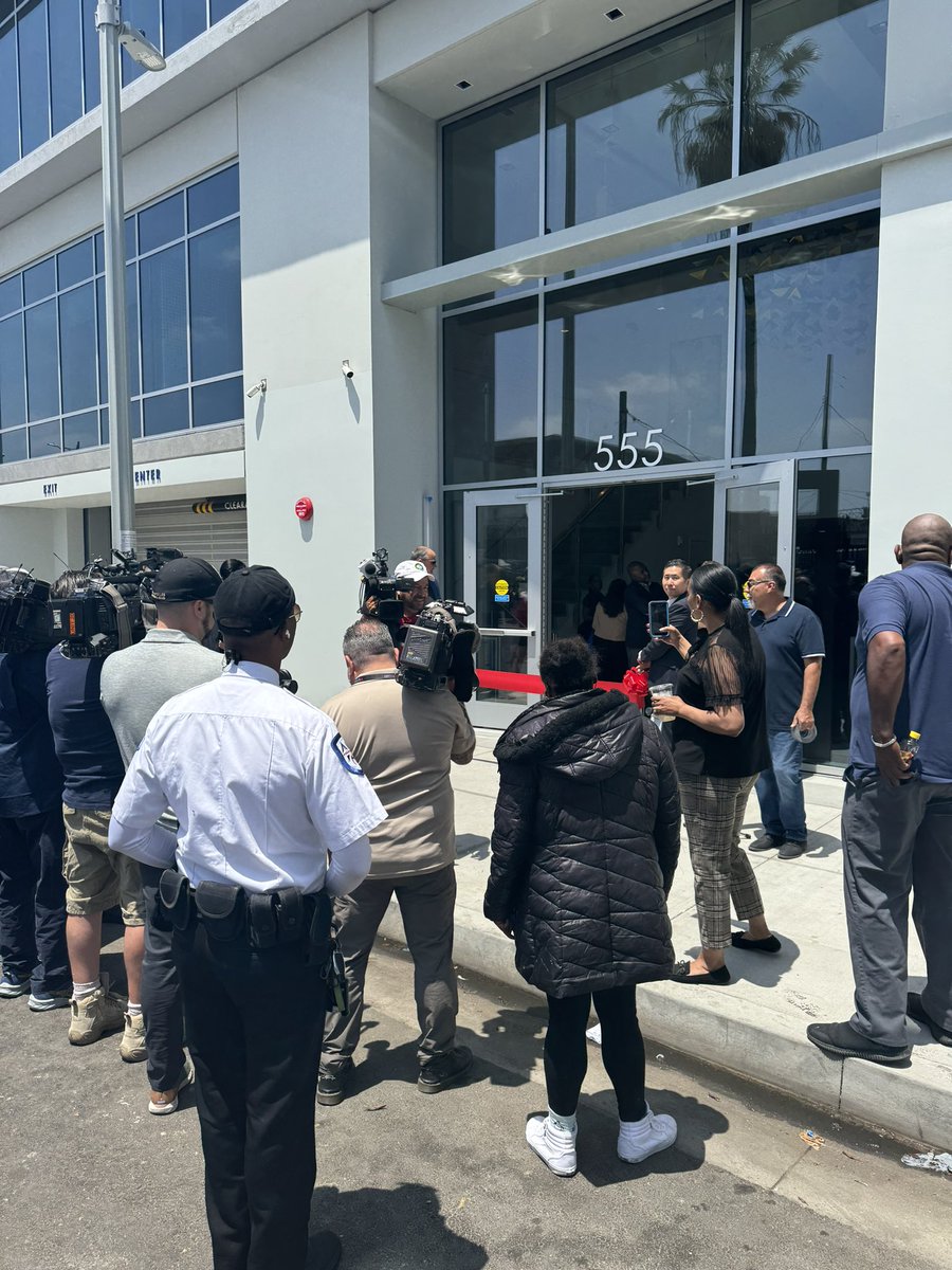 Such a wonderful day today in Skid Row. With the Grand opening of the Weingart Tower. That will be housing residents of Skid Row.