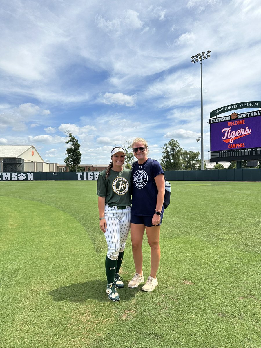 Finishing up a 10 day long softball stretch with a 3-Day Clemson camp! Thank you for all the helpful advice and hope to see you again really soon. <a href="/rittmanjohn/">John Rittman</a> <a href="/cbreault12/">Courtney Breault</a> <a href="/baileystaylor/">Bailey Taylor</a> <a href="/jojo_hyatt/">Jo Hyatt</a> <a href="/AGTTamborra18U/">Athletics Gold Tamborra 18U Gold - Tamborra</a> <a href="/SoftballWayne/">Wayne Softball</a>