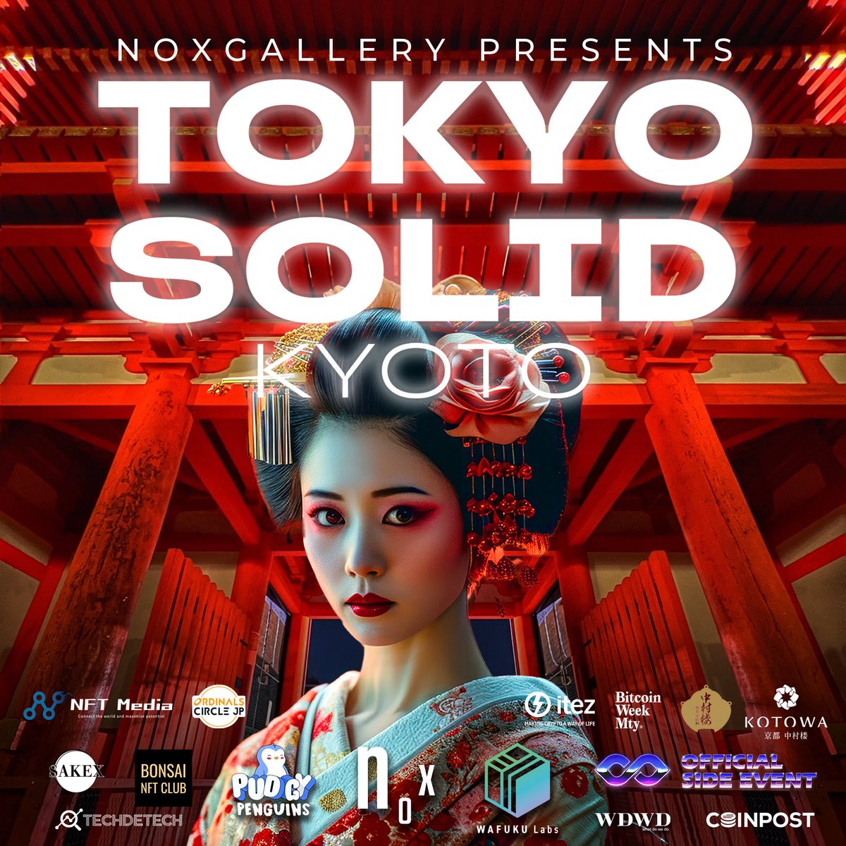 ◢◤ TOKYO SOLID KYOTO ◢◤ 
　  ⛩️ 🇯🇵 OPEN CALL  🇯🇵 ⛩️

TOKYO SOLID FINALLY LANDS IN JAPAN!  AT 500-YEAR-OLD RESTAURANT WITHIN YASAKA SHRINE, KYOTO'S GION, AS OFFICIAL SIDE EVENT OF <a href="/IVS_Official/">IVS2025【公式】| 7月2-4日 京都開催</a>  JAPAN’S LARGEST CRYPTO CONFERENCE. AND MAIN VENUE OF IVS.

TWO CATEGORIES THIS