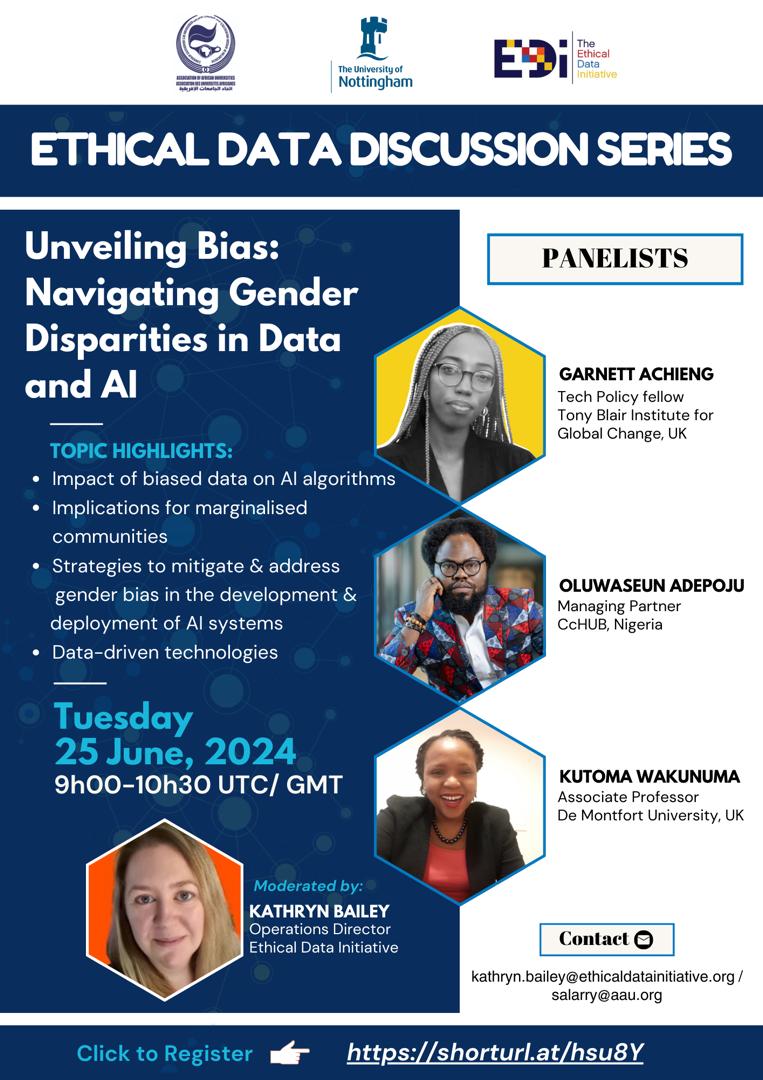 Register for this #webinar on #Data #Ethics holding on Tuesday 25 June 2024 <a href="/09/">しろな</a>:00 GMT by clicking on the link: shorturl.at/hsu8Y