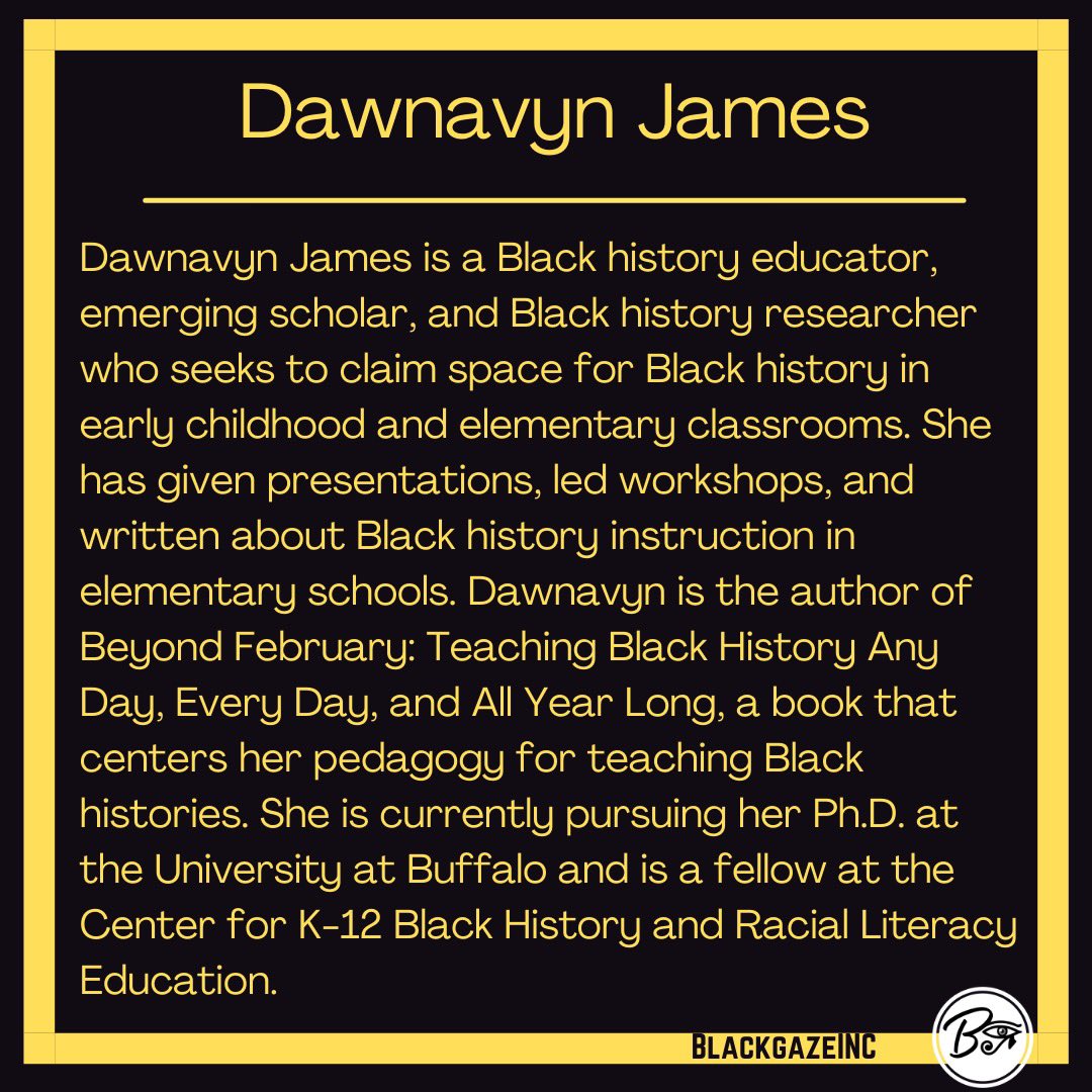 If y’all don’t know our Sis Dawnavyn James, what’s going on with ya? We can’t wait to learn alongside @queendomteachin in the Centering Blackness in Teacher Education through the use of African American Digital Archives Institute!! #blackgaze