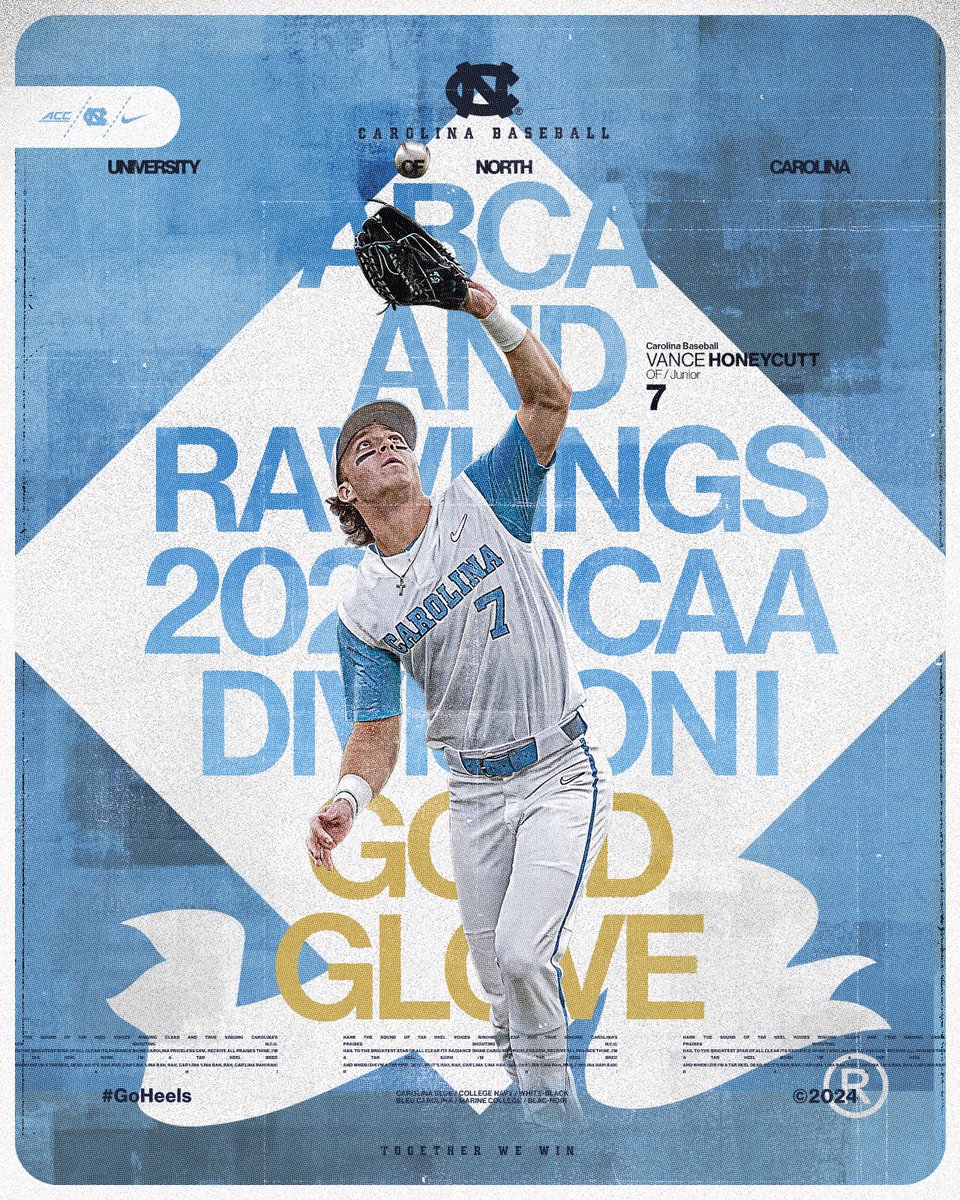 Carolina Baseball (@diamondheels) on Twitter photo Congratulations to <a href="/HoneycuttVance/">vance honeycutt</a> on being the first Tar Heel to receive the ABCA/Rawlings Gold Glove Award. Congratulations to <a href="/HoneycuttVance/">vance honeycutt</a> on being the first Tar Heel to receive the ABCA/Rawlings Gold Glove Award.