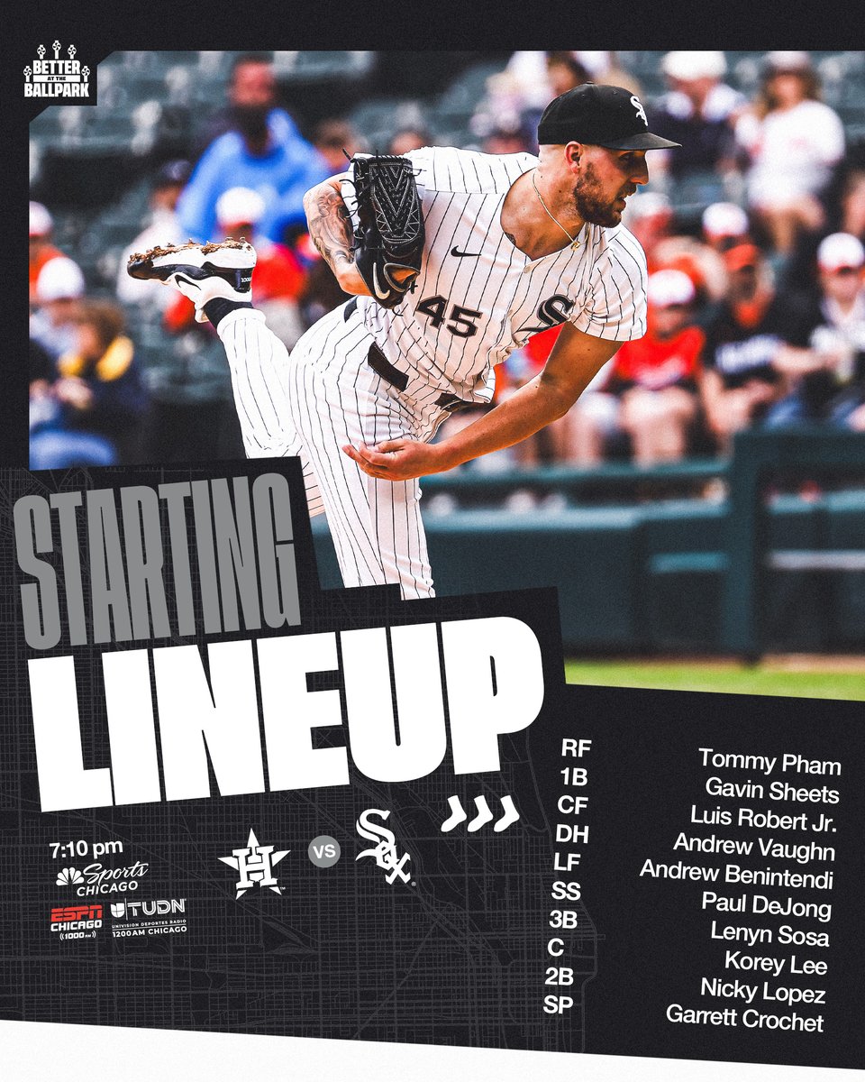 whitesox's tweet image. Crochet takes the mound vs. Houston