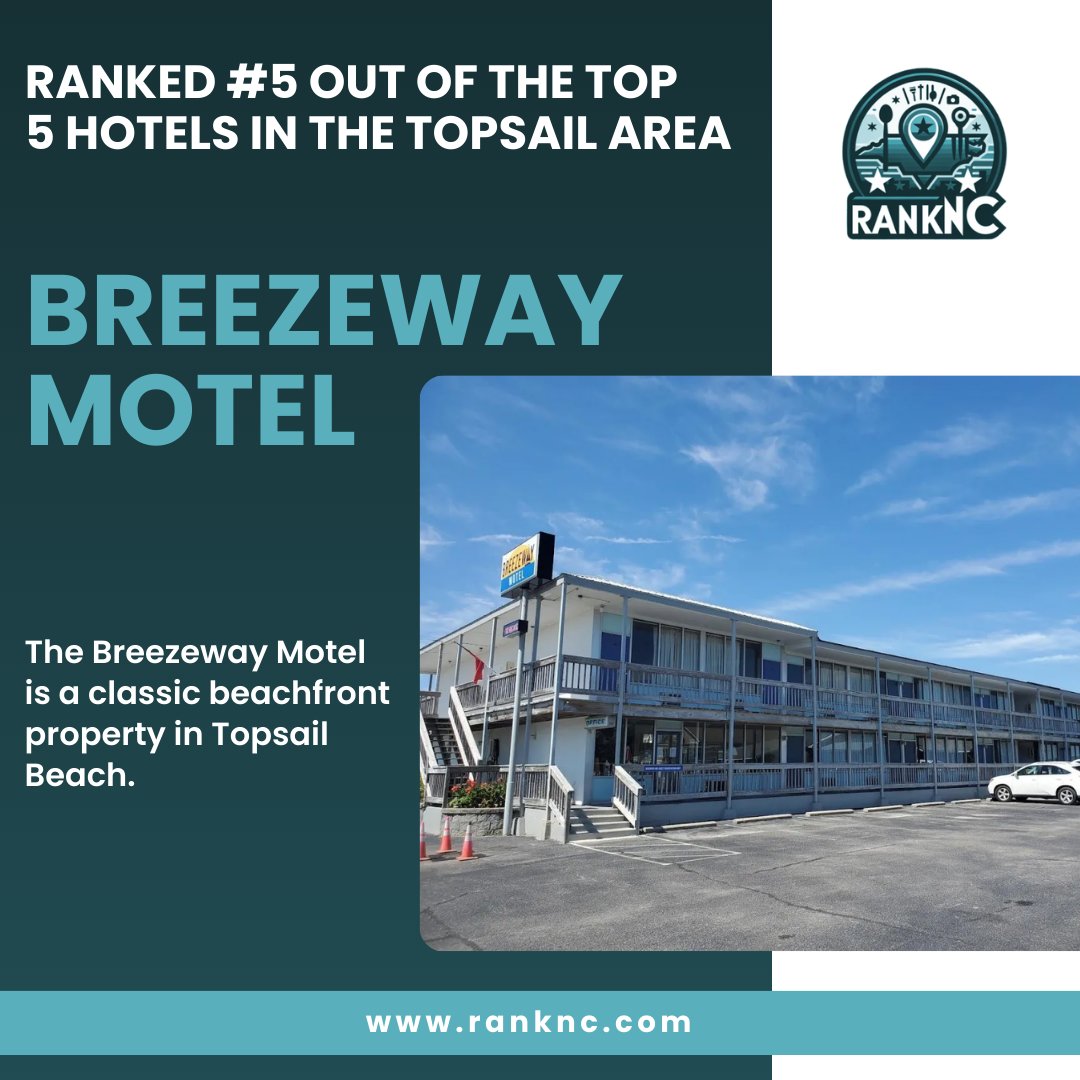 rank_nc's tweet photo. The Breezeway Motel is a classic beachfront property in Topsail Beach. It offers simple accommodations, stunning ocean views, and a nostalgic charm, perfect for a relaxed seaside getaway.

Click the link to see the full list - https://t.co/hBVjmloKRi

#RankNC #explorenc #visitnc https://t.co/BCzwUvrFfl