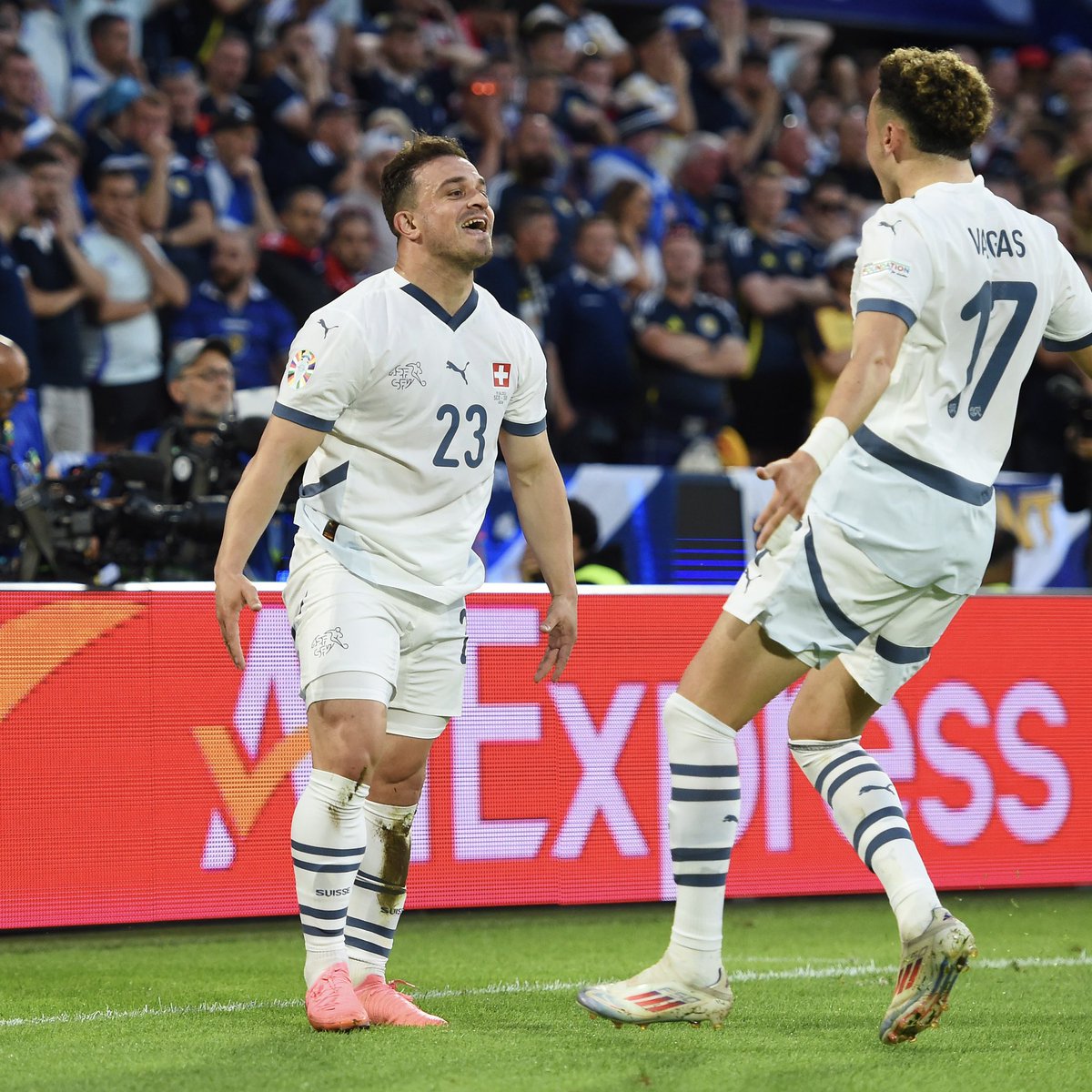 UEFA's tweet photo. 🇨🇭Shaqiri = the only player to score at all of the last 3️⃣ Euros and the last 3️⃣ World Cups.

#EURO2024 https://t.co/lMLpVck7M2