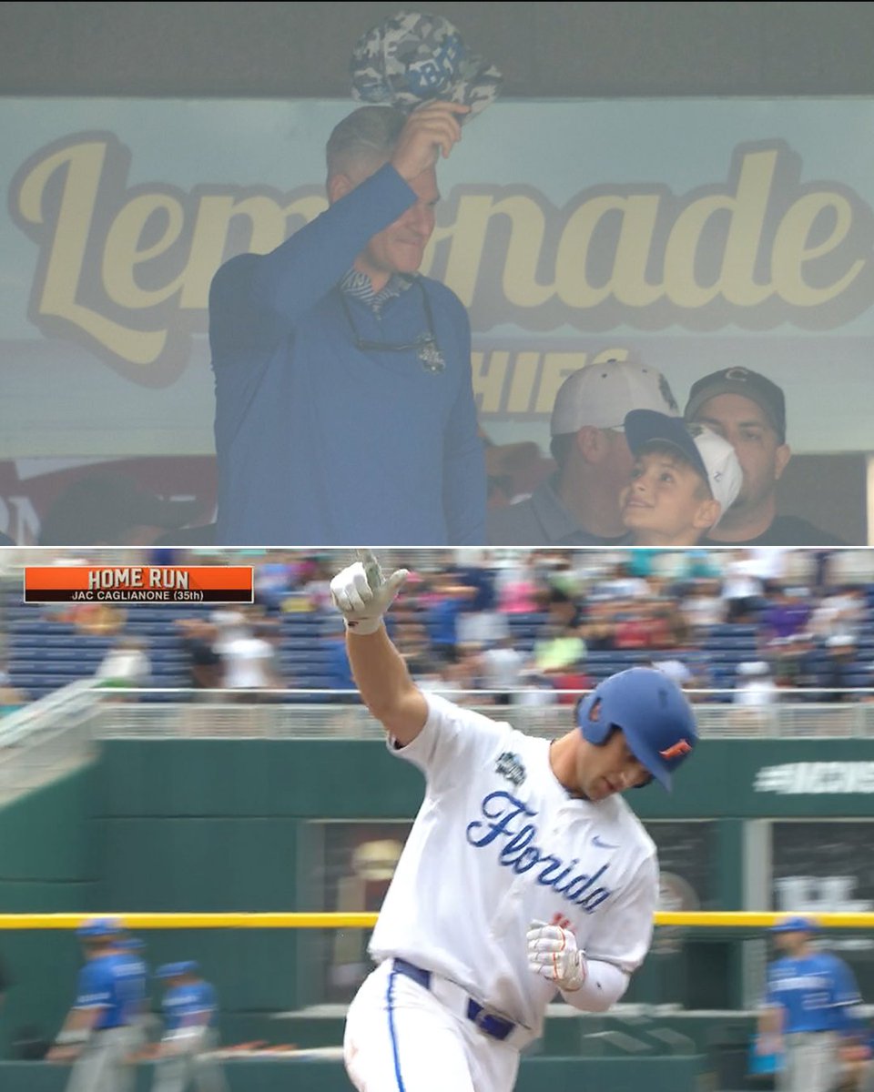SECNetwork's tweet photo. Matt LaPorta tips his cap to Jac Caglianone after he breaks his @GatorsBB home run record 👏 https://t.co/aguCyOecBk