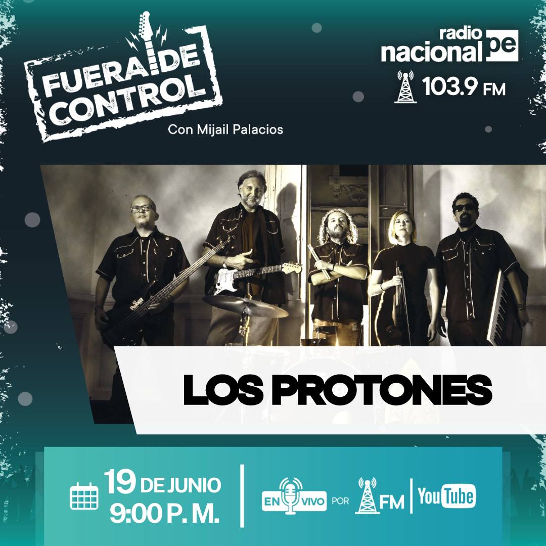 Los Protones (@losprotones) on Twitter photo ⚡ Esta noche desde las 9pm estaremos en vivo en el programa #FueraDeControl de <a href="/RadioNacionalFM/">Radio Nacional</a>, en entrevista y tocando algunos temas de nuestro nuevo disco compilatorio en vinilo titulado “Psico Surf from Peru, 2007-2023”. 🎸💿🎶 ⚡ Esta noche desde las 9pm estaremos en vivo en el programa #FueraDeControl de <a href="/RadioNacionalFM/">Radio Nacional</a>, en entrevista y tocando algunos temas de nuestro nuevo disco compilatorio en vinilo titulado “Psico Surf from Peru, 2007-2023”. 🎸💿🎶