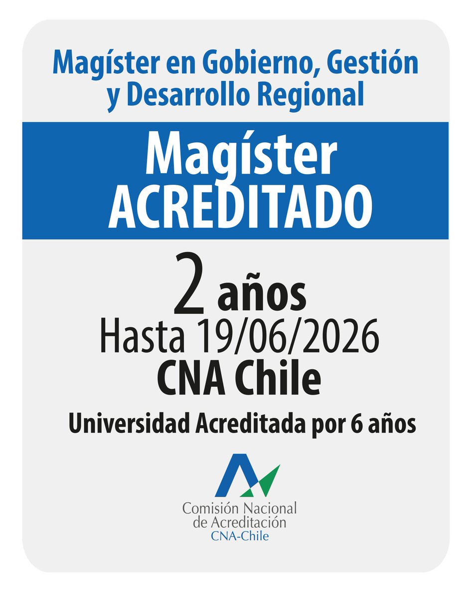 marianoalvar's tweet photo. 🎉Quiero compartirles la enorme noticia de que nuestro 🎓Magíster ha sido acreditado por la #CNA, reconociendo la calidad de su cuerpo docente y sus estudiantes. Esto abre las puertas a becas y nos desafía a seguir mejorando! 💪

👉https://t.co/yERA9ix0Re https://t.co/0TuoCroGLt