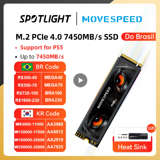 REMIX_KSA's tweet photo. صيدة قوية جداً للي يدور على هارديسك M.2 PCIe 4.0 SSD بسرعة تصل إلى 7450MB/s من شركة MoveSpeed يدعم PS5

البائع هو متجر MOVESPEED الرسمي و تقييماته جداً عالية

و تراني طلبت 2TB قبل  5 أشهر و لله الحمد أموره فوق الممتاز و ندمت إني ماطلبت 4TB

الـ 512GB بـ 190 ريال كود : Khd15

الـ 1TB بـ 300 ريال كود : Khd45 + خصم فيزا يورباي يطلع بـ 260 ريال

الـ 2TB بـ 472 ريال كود : Khd70 + خصم فيزا يورباي يطلع بـ 432 ريال

الـ 4TB بـ 927 ريال كود : Khd155 + خصم فيزا يورباي يطلع بـ 827 ريال

https://t.co/CsiaGKI4bp