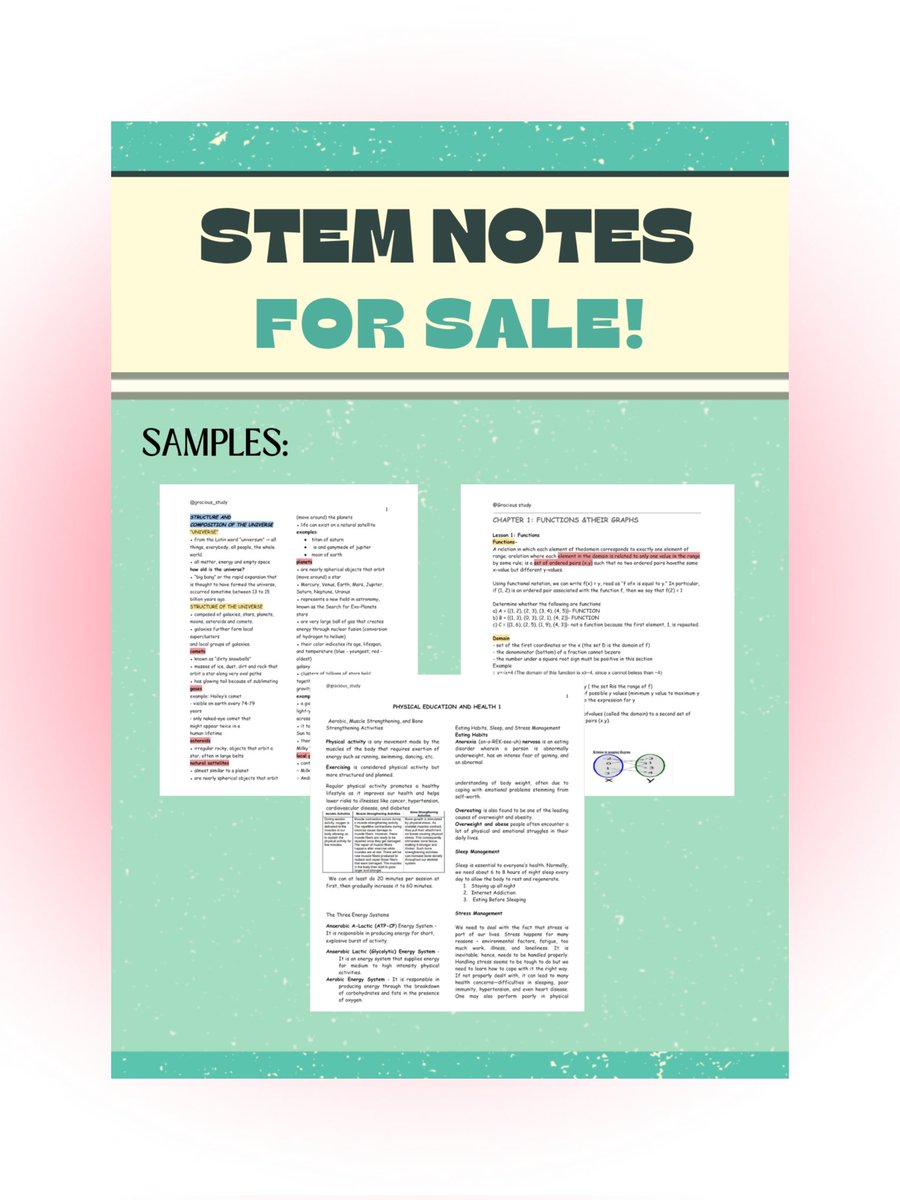 gracious_study's tweet image. looking for affordable grade 11 stem notes?
    ⊱ ⸾⤻I'M SELLING GRADE 11 REVIEWERS₊˚ : 

available subjects:
• komunikasyon at pagbasa
• mil 
• pr 1
• eapp 
• genmath 
• drrr
• earthsci
• peh 
• genchem
• ucsp
• emptech 
• cpar
• 21st century literature 
dm me!!