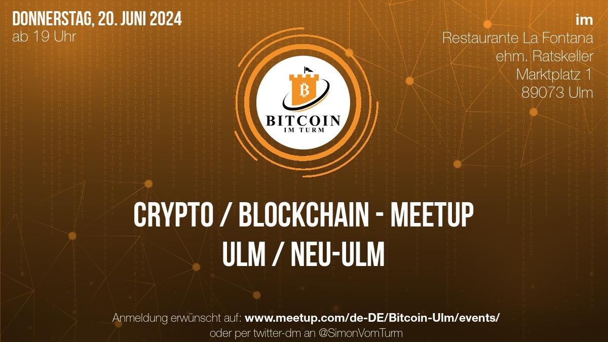 Es ist #Bitcoin #Meetup Zeit. Schaut doch vorbei. Interessante Gespräche und Themen erwarten euch.
#BitcoinImTurm #CypherCityUlm
