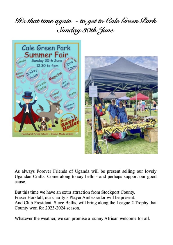 4_oiseaux's tweet image. #ForeverFriendsofUganda If you're coming along (please do!), say hello and take a look at our lovely Ugandan crafts.
#StockportCounty