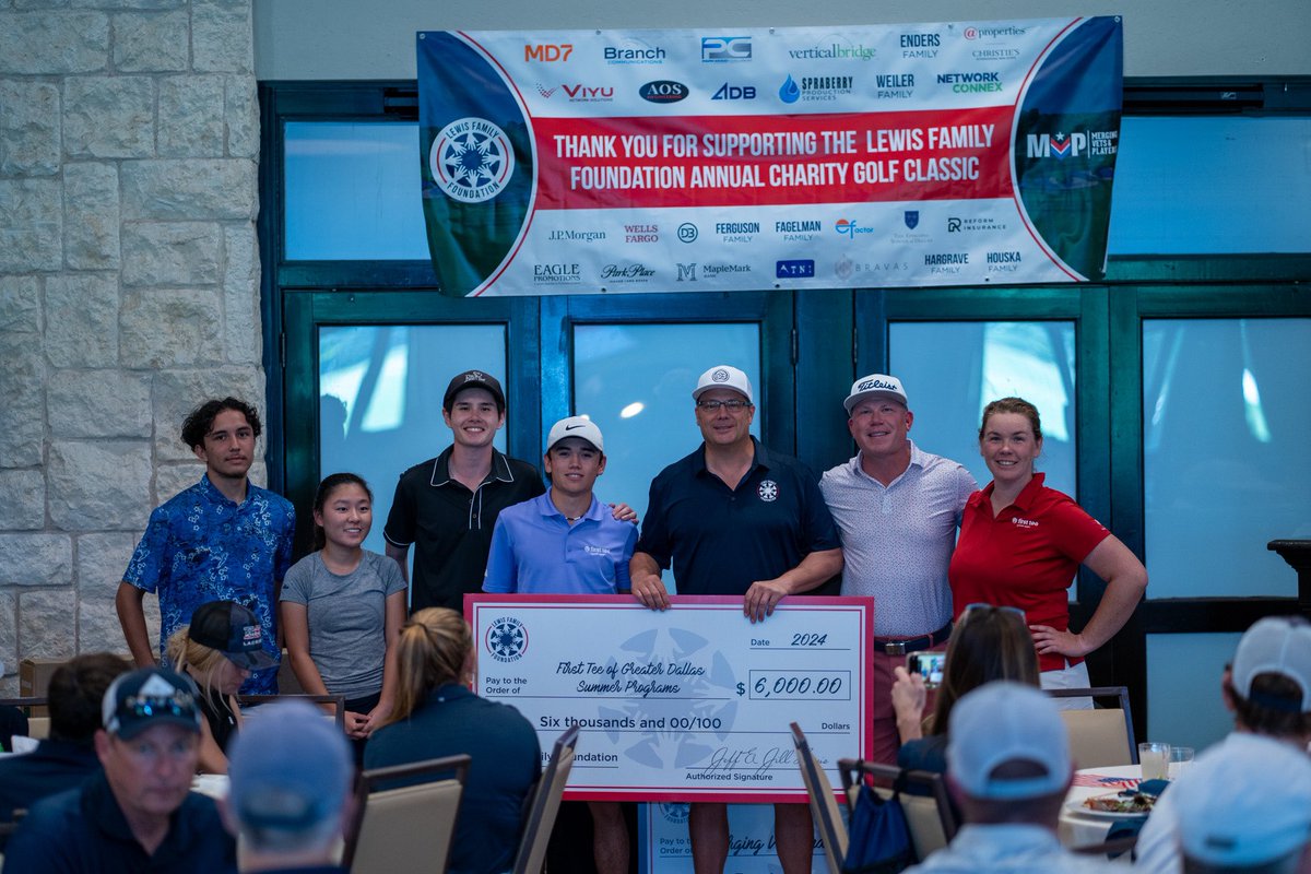 FirstTeeDallas's tweet photo. Thank you to Jeff Lewis and the @LewisFF2021 for their continued support of FTGD! For the past 9 years participants have attended their yearly tournament to share our organization's story, and we appreciate the relationships we have built along the way. https://t.co/Ac402bZr1h
