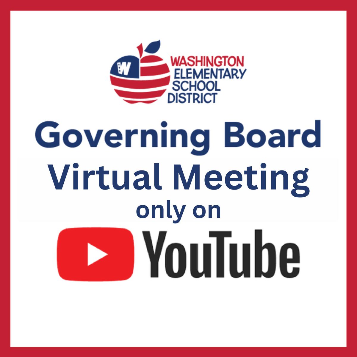 REMINDER: The WESD Governing Board will host a virtual only meeting today, June 27, at 6:00 p.m. There will be no in-person participation. However, the meeting will be live streamed via YouTube at youtube.com/live/iF7Yy-15l…. #WESDFamily