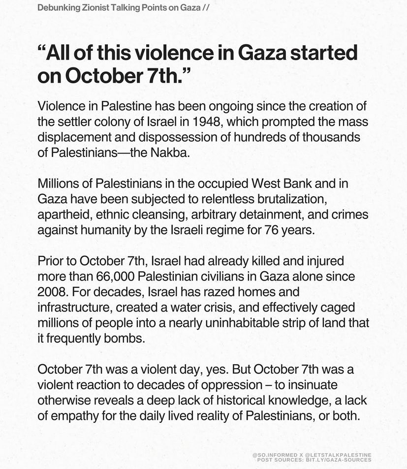 triedtruebIue's tweet image. 🧵: debunking every zionist claim used to “justify” the genocide in gaza.