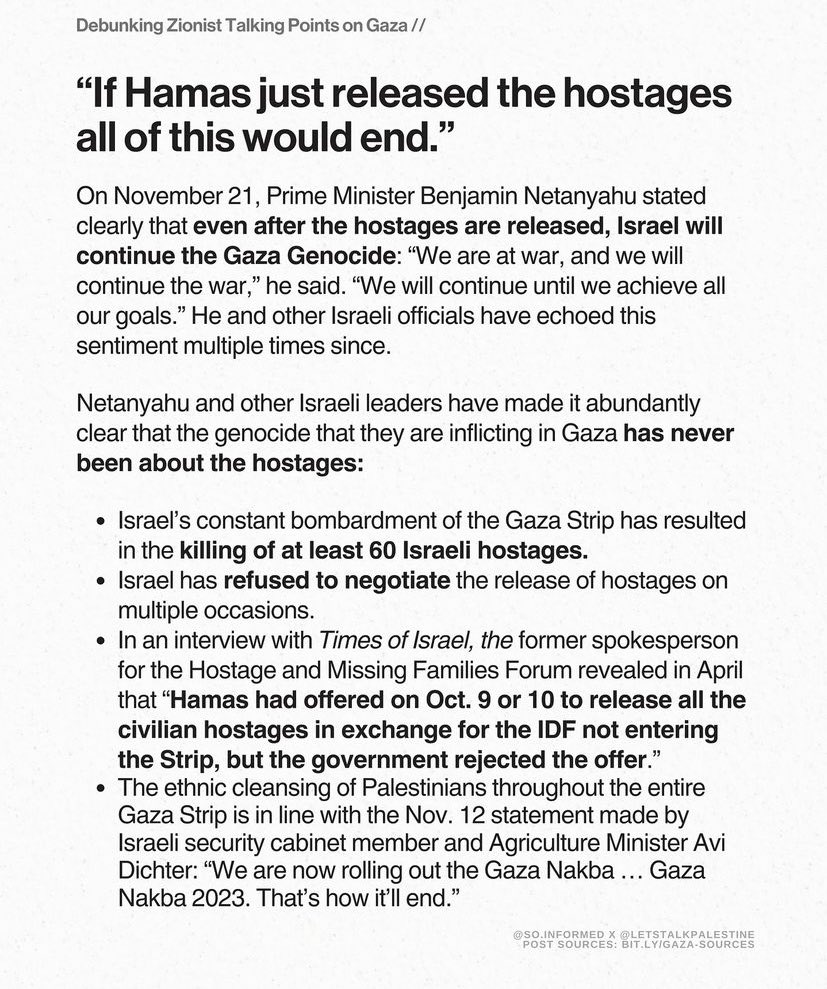 triedtruebIue's tweet image. 🧵: debunking every zionist claim used to “justify” the genocide in gaza.