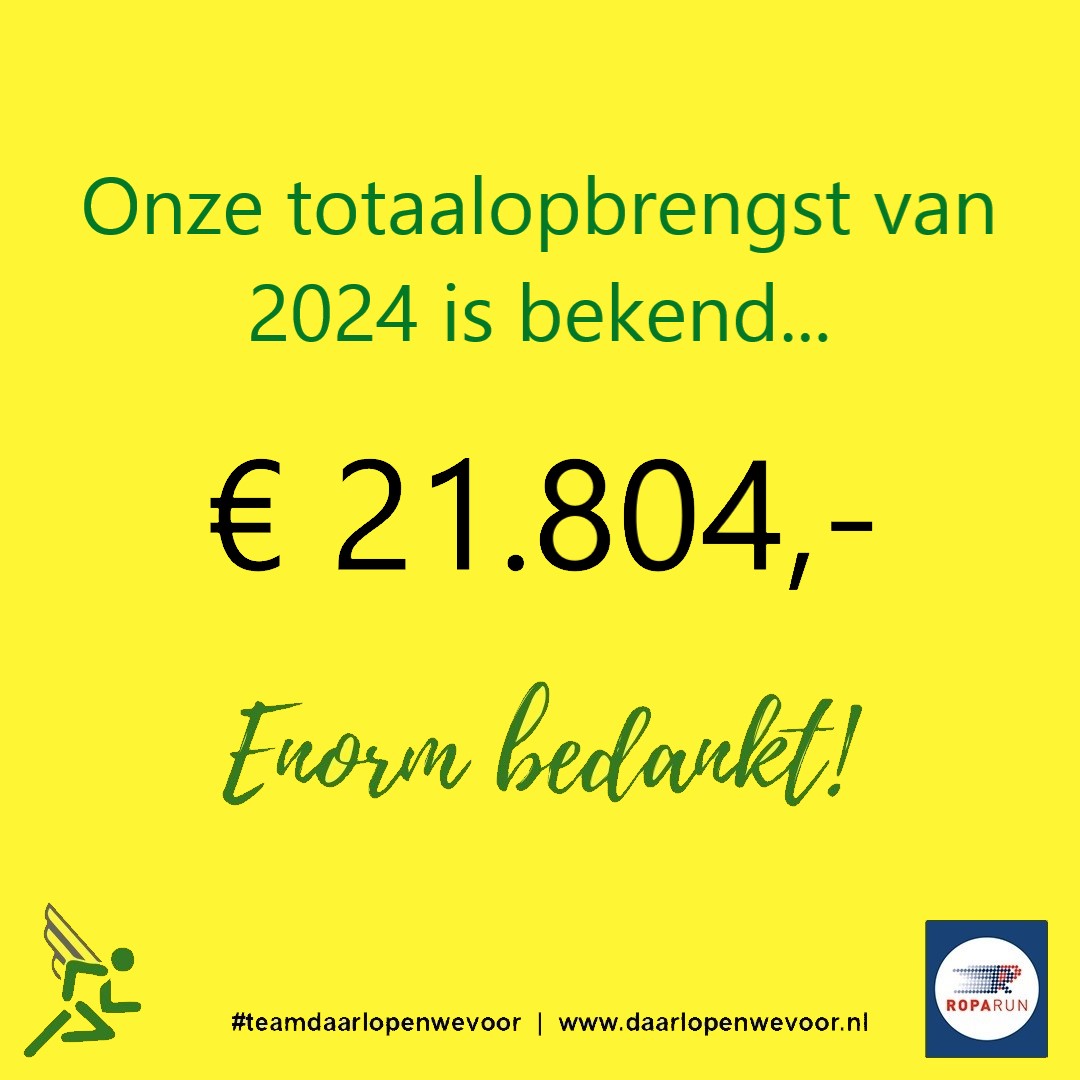 daarlopenwevoor's tweet photo. De #Roparun is nu een maand geleden en de opbrengst van ons team is bekend...

We hebben totaal € 21.805,- overgemaakt op naam van ons team aan @Stg_Roparun !

Zonder jullie bijdragen was ons dat niet gelukt. Daarom: enorm bedankt!  

Wij blijven Daar Voor Lopen, ook in 2025 ! https://t.co/WxPQuMvrc0