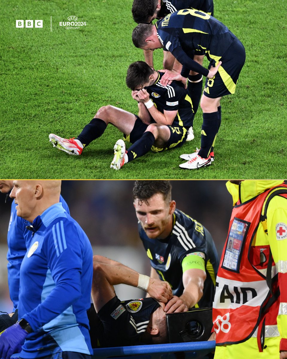BBCSport's tweet image. Heartbreak for Kieran Tierney 💔

#Euro2024 #SCOSWI