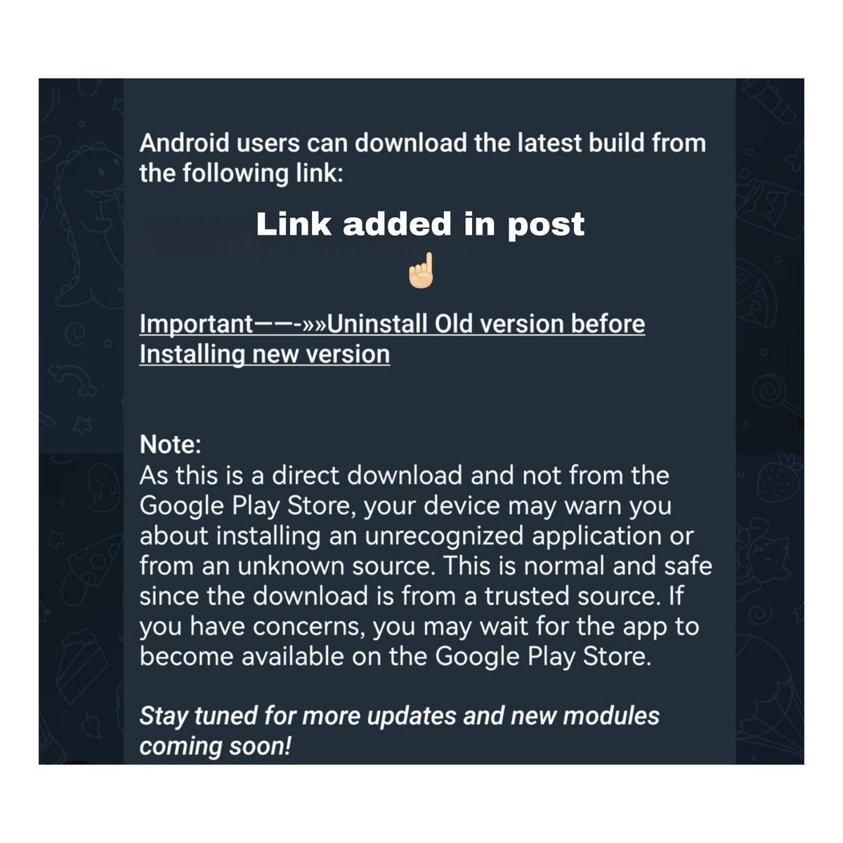 KwamiDragon's tweet photo. $DEXA Messenger update part 2
Android users can download the latest build from the following link:
Please read info on image ππ» before downloading
https://t.co/1XS35W6EoT
@DEXA_COIN #DEXA #DexaMessenger #DexaCoin #crypto #socialmedia #social #update #payments #wallet #DexaFam https://t.co/ARoR6G3Eht