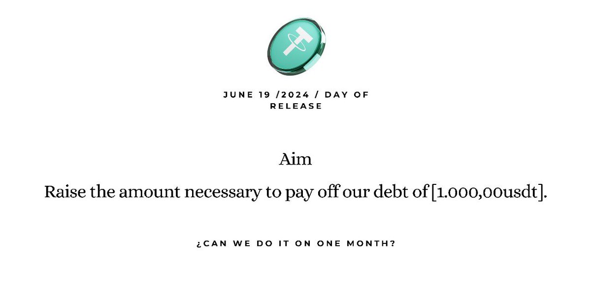 tetherUSProject's tweet image. THE GOAL