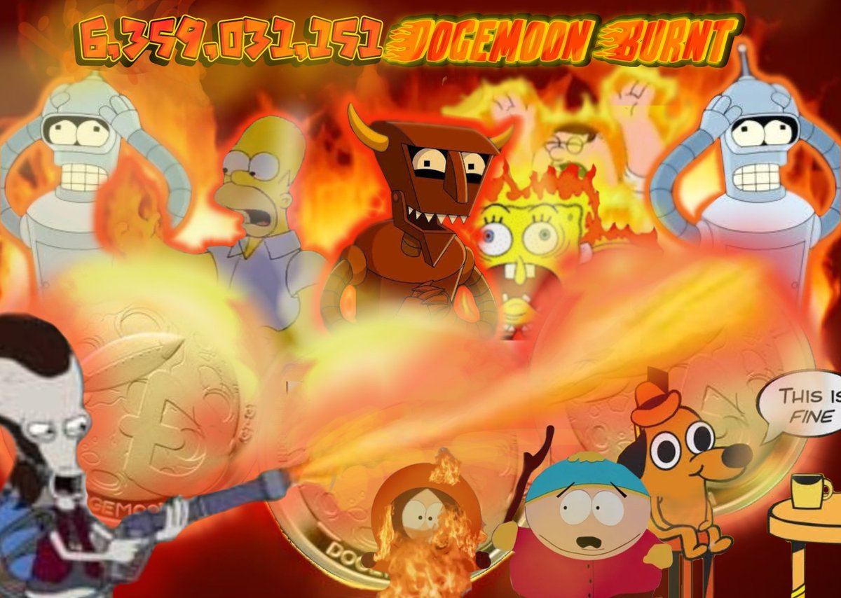 6,359,637,883 DOGEMOON BURNT TO DATE THATS 63.59% OF THE TOTAL SUPPLY