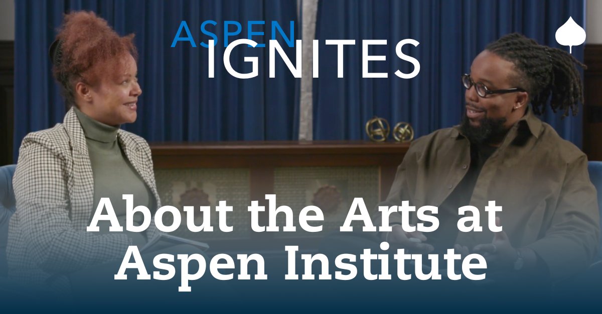 🎨✨ Explore our Arts Program's renewed vision to embed the arts in all public engagement efforts and tackle society's most pressing challenges. Join <a href="/KayleighBinDC/">Kayleigh Bryant-Greenwell</a> &amp; Obiekwe Okolo as they delve deeper into this inspiring vision. #AspenIgnites 
Watch now: bit.ly/3xpU9xM