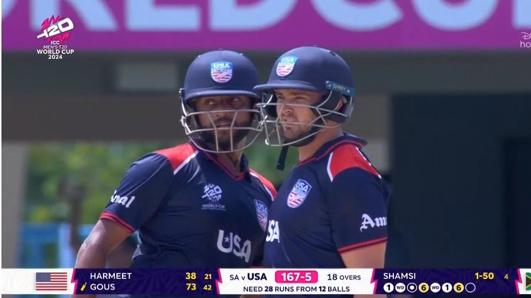 HudaforFatima's tweet photo. After watching today match
I realized USA 🇺🇸 deserved to play super eight ..Great performance by them 👏.
#T20WoldCup #USAvsRSA #USAvSA https://t.co/3n9oR8VV5F