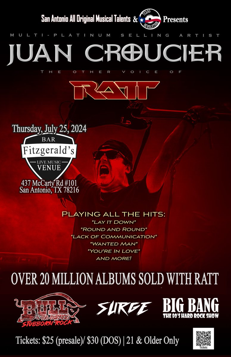 We're looking forward to seeing our friends in San Antonio, TX on July 25th at Fitzgerald's!