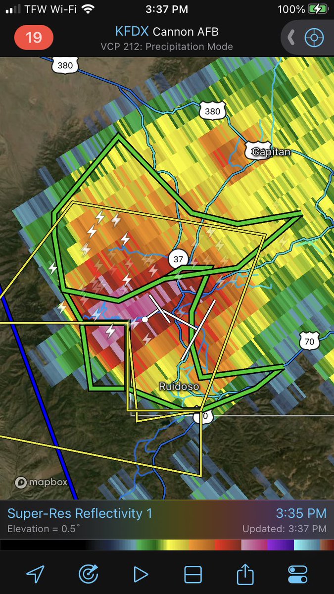 wheelieweather's tweet image. #Rudioso #Newmexico can’t catch a break. This storm while beneficial to the #Southfork fire in a way yes. Also is bad. 60mph wind gusts and baseball size hail Flash Flood Emergency for Lincoln County #NM. Including #RudiosoDowns #Alto #Bonitolake #Hollywood area’s #nmwx