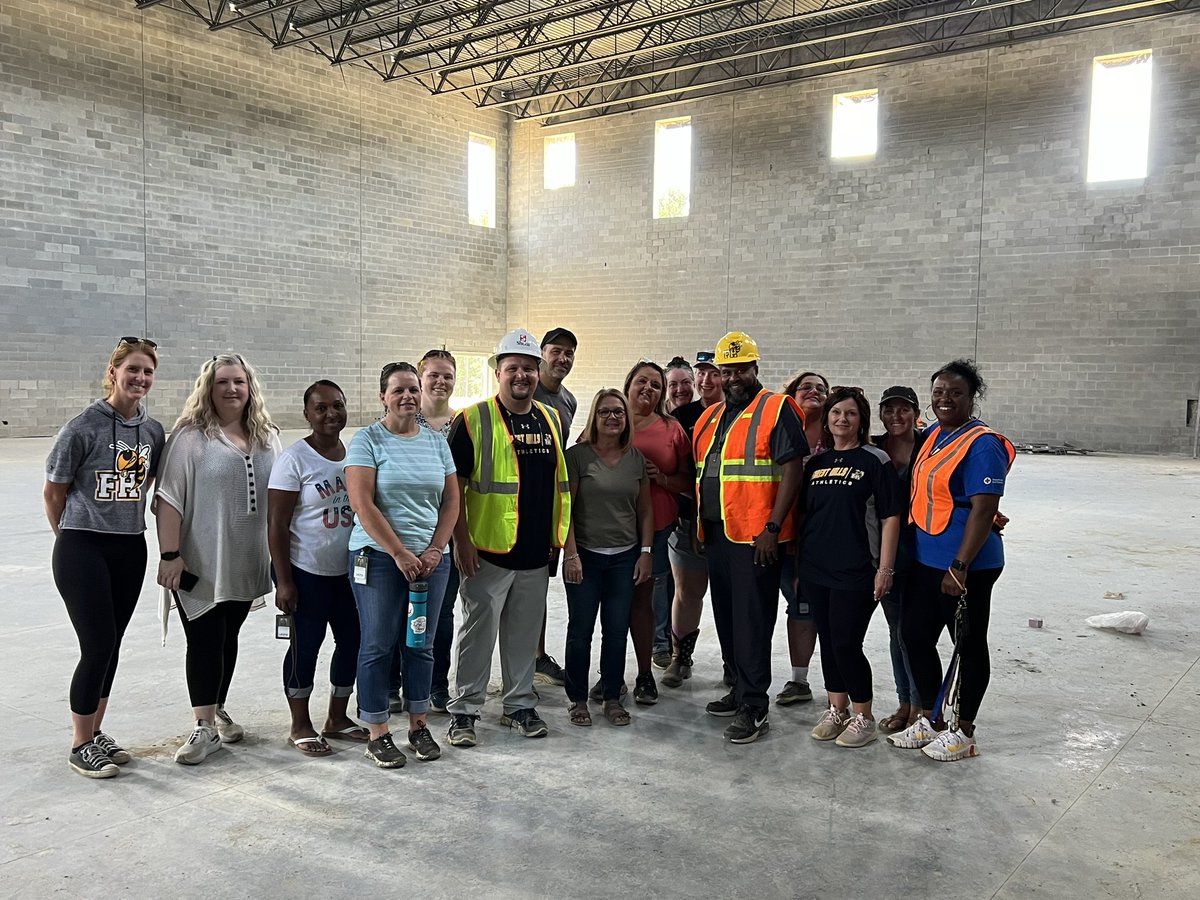 ForestHillsHSNC's tweet photo. A few summer staff members had the opportunity to take a tour of the future new FHHS! Hard to believe itβs been only 1 year since we broke ground! #ExcitedFor2025 #ALLin #TheJacketWay https://t.co/eR4gVAjzR3