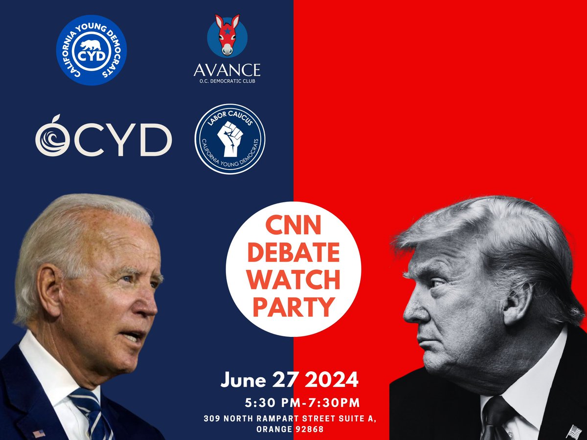 Please join us for our Presidential debate watch party next Thursday (6/27)!
