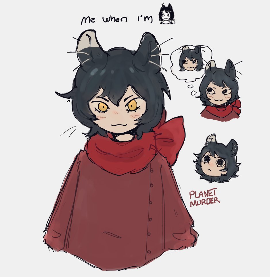 planetmurder's tweet image. kitty cat, practising her #dungeonmeshi #izutsumi