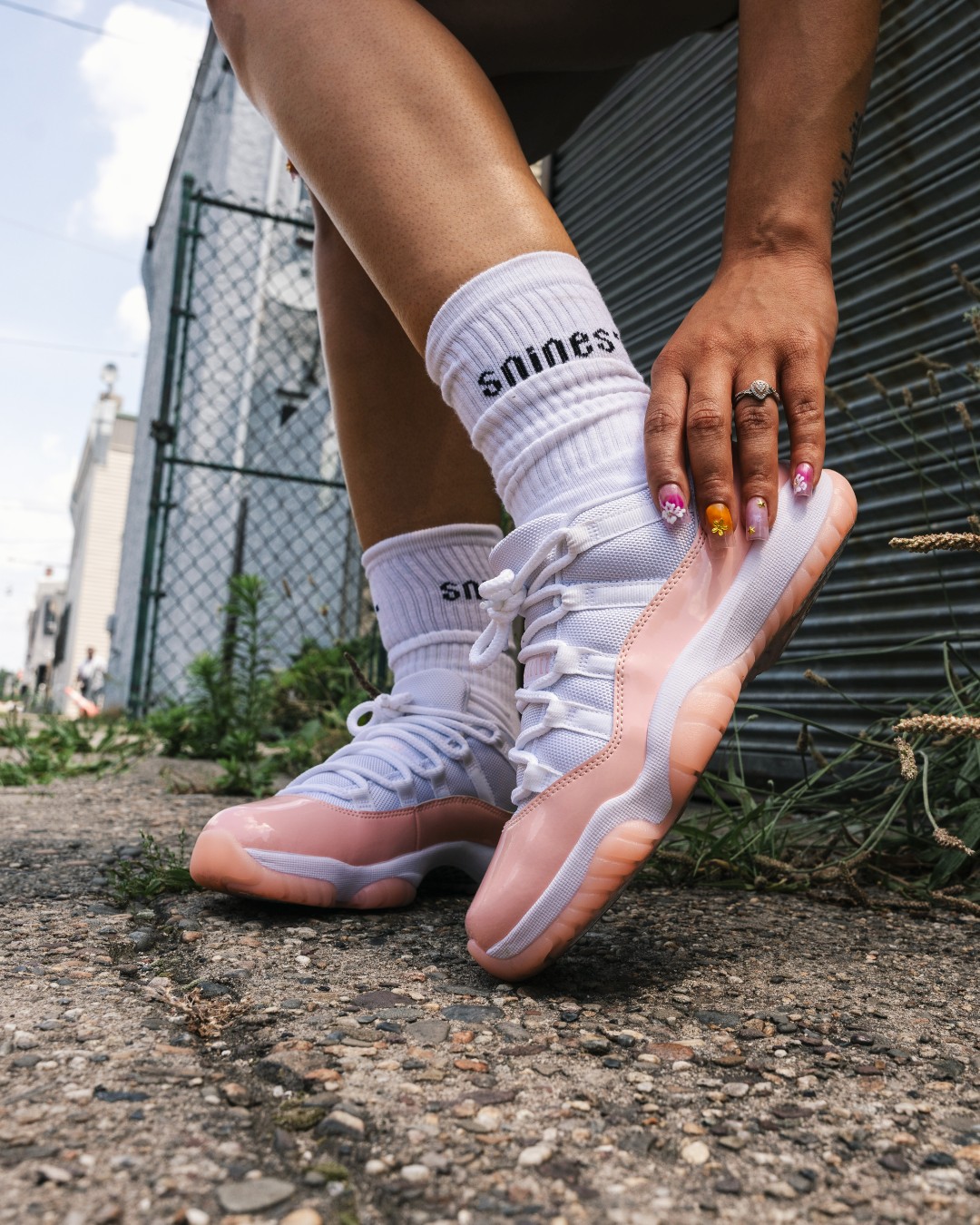 Jordan 11 pink kids sale