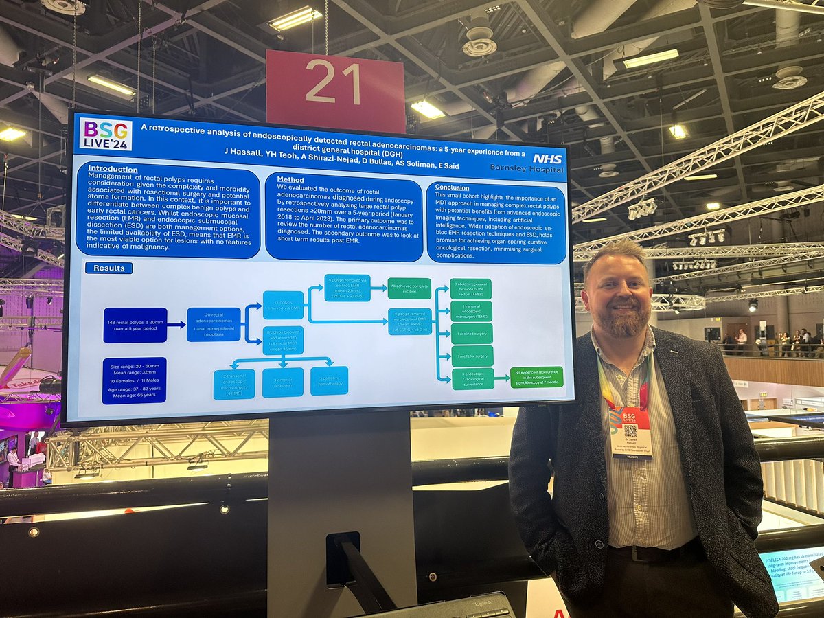 Excellent poster presentation from Barnsley endoscopy by our registrar Dr James Hassall
#BSGLIVE24 
<a href="/barnshospital/">Barnsley Hospital</a>