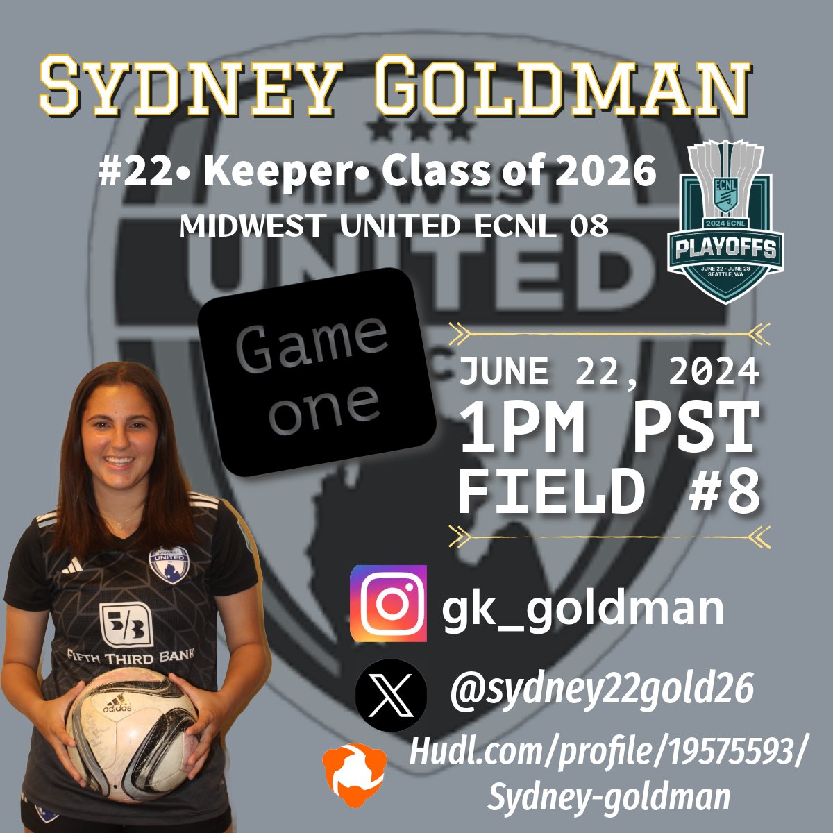 Ready for ECNL Playoffs in Seattle.  <a href="/MUFCAcademyMI/">Midwest United FC Academy</a> <a href="/ECNLgirls/">ECNL Girls</a> <a href="/ImYouthSoccer/">ECNL/GA/Recruiting/College Soccer</a> <a href="/TOPSOCCERPERFOR/">TOP SOCCER PERFORMANCE</a> <a href="/PrepSoccer/">Prep Soccer ⚽️</a> <a href="/ImCollegeSoccer/">College Soccer Truth ™</a> <a href="/G2CollegeSoccer/">Go 2 College Soccer</a> <a href="/misoccernetwork/">Michigan Soccer Network</a> <a href="/StewGivens/">Stewart Givens</a> <a href="/Chris_TigerGK/">Chris Taborn</a>