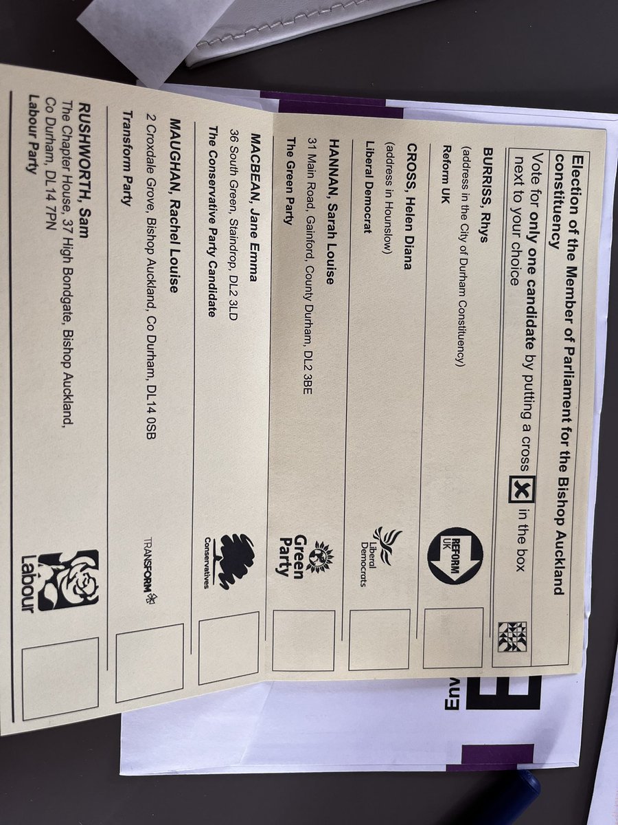 KellyJoGuest's tweet photo. Waited 14 years to see the back of the Tories so chuffed to vote for Labour #PostalVote #IVotedLabour #VoteLabour #SamRushworth https://t.co/N4Ut7RrQSk
