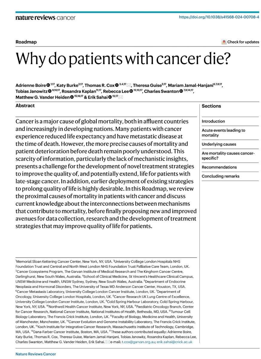 Why do patients with cancer die? nature.com/articles/s4156… via <a href="/thomasrcox/">Thomas R. Cox</a> et al
