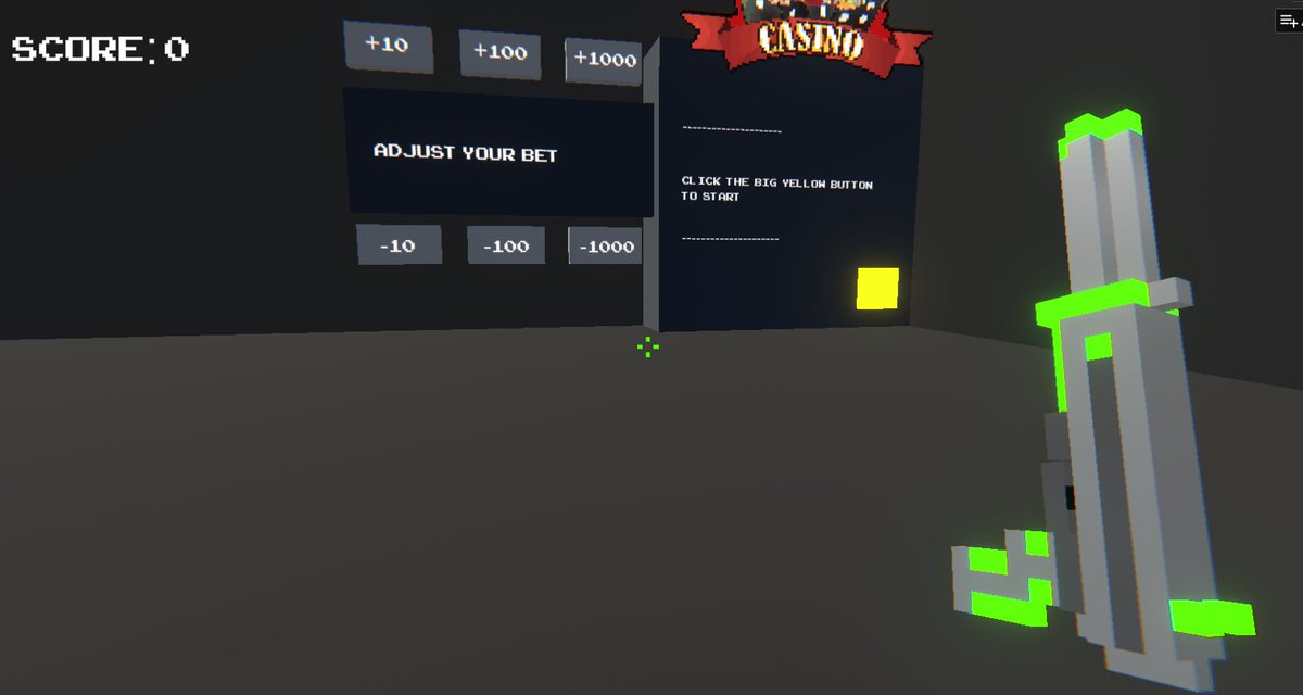 guess what... now you can bet your scores! 

you can earn scores by doing target practice or completing the parkour course (under 25 seconds)

icet33.itch.io/pixelnaut