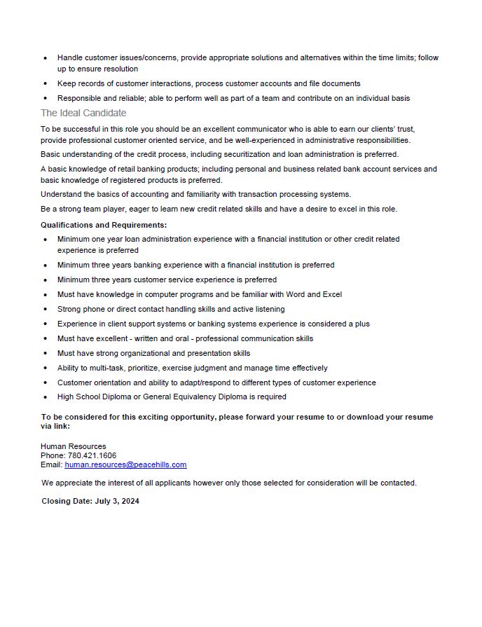 PHT  Edmonton is ISO a new Credit assistant. Check out the posting below and apply today.  peacehills.com/.../Edm_Credit…...
#applytoday #hiring #jobopportunity